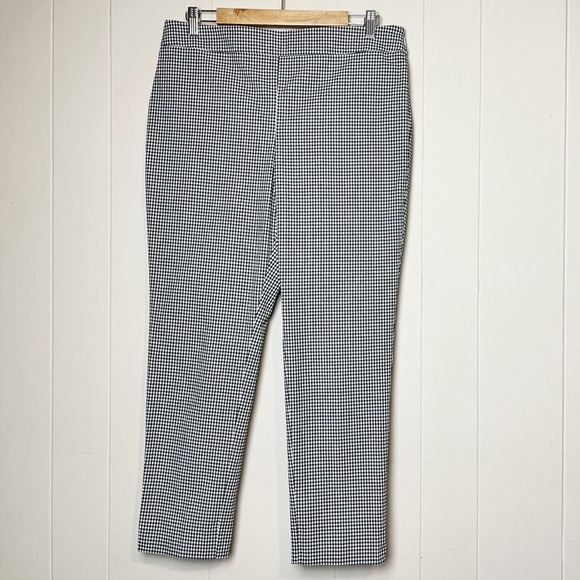 Talbots Chatham Ankle Pants 10P 10 petite black white gingham check lightweight - Picture 2 of 12